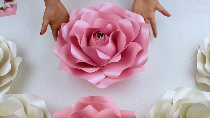 Creative Paper Art Handmade Tutorial - Cardboard Making Large Roses Tutorial