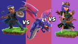 Dragon VS Archer Queen and Royal Champion | Clash of Clans