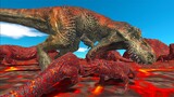 WHAT IF A T-REX ENTER INTO A LAVA DRAGONS WORLD