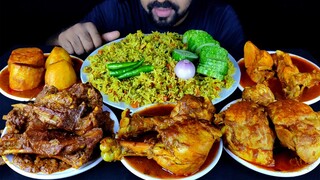 SPICY MUTTON BHUNA, CHICKEN CURRY, VEG BIRYANI, POTATO CURRY, SALAD, CHILI ASMR MUKBANG| #LiveToEATT