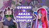 [Upper Moon Cosplay] Fem! Gyokko x Fem! Akaza Make-up Transition