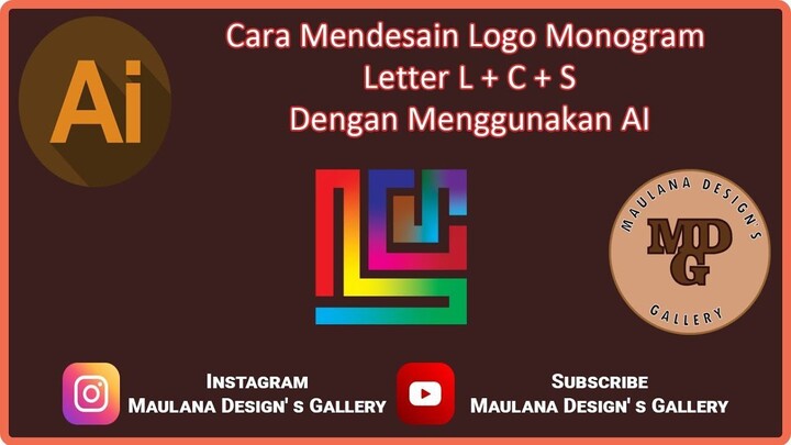 Cara Mendesain Logo Monogram Letter L + C + S Dengan Menggunakan AI