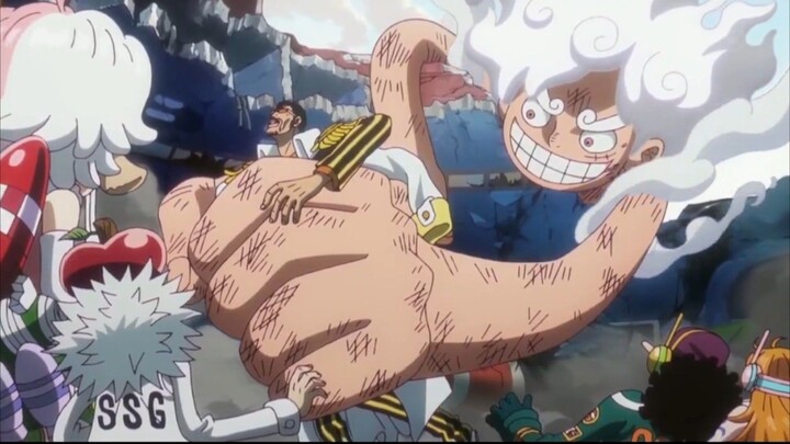 cuplikan pertarungan Luffy  melawan kizaru mode gear 5