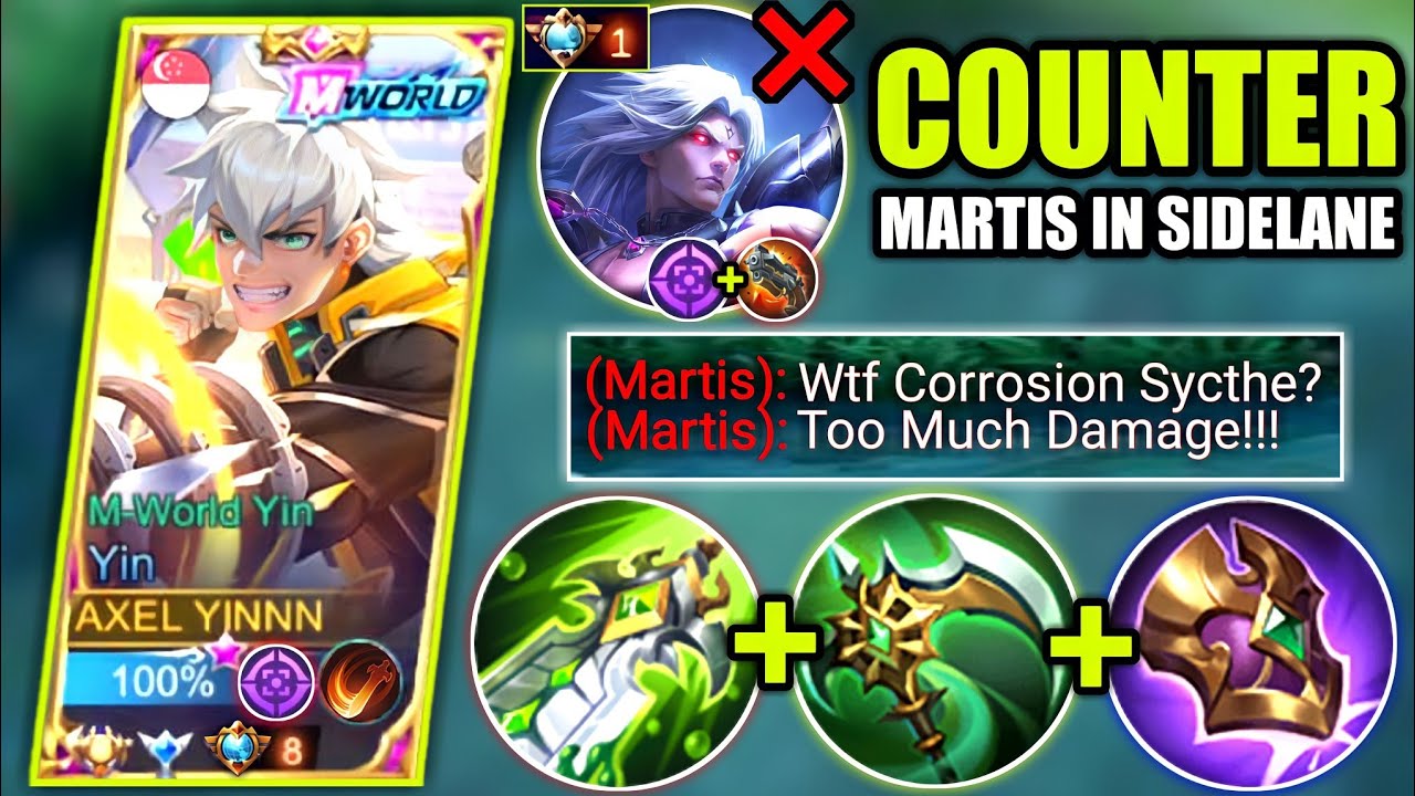 YIN VS TOP GLOBAL MARTIS IN SIDELANE | YIN BEST BUILD AND EMBLEM 2022 |  MOBILE LEGENDS - Bilibili