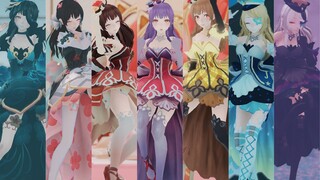 【王者荣耀MMD】偶像歌手全星元皮！成为idol，因为想带给大家笑容！【王昭君偶像歌手】【君の彼女】