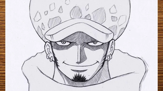 วิธีวาดกฎหมายจาก One Piece ทราฟัลการ์ ลอว์ วาดทีละขั้นตอน กวดวิชา