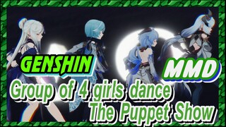 [Genshin  MMD]  Ningguang, Ganyu, Eula, Shen He, Group of 4 girls dance  [The Puppet Show]