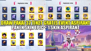 DRAW EVENT ASPIRANT PAKAI 32 TIKET GRATIS 2 RONDE! PANEN SKIN EPIC + 1 SKIN ASPIRANT ANGELA MLBB