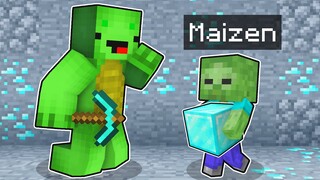 Maizen Playing Minecraft as a HELPFUL Zombie - Funny Story (JJ and Mikey)