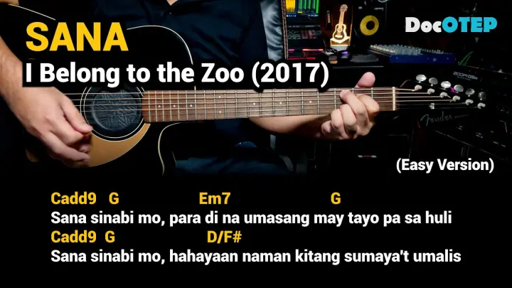 Sana - I Belong To The Zoo (2017) (Easy Guitar Chords Tutorial with Lyrics)