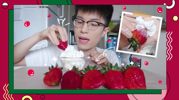 Chewing|Sweet strawberry with whipped cream