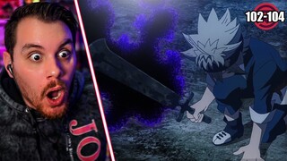 NEW SWORD! || BLACK CLOVER Episode 102, 103 and 104 REACTION