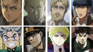 《进击的巨人》与《JOJO的奇妙冒险》有多少相同声优的角色？