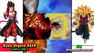 Tiến hóa sức mạnh Super Dragon ball Heroes【Phần 2】Xeno Vegito Super Saiyan 4 múc thằng Cumber SSJ 3