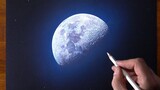 [Hội họa] Vẽ mặt trăng sống động y như thật