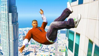 GTA 5: Jumping off Highest Buildings - Funny Moments