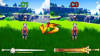 C0 Nilou Signature Weapon vs C1 Nilou Iron Sting! Raw DMG and Bountiful Cores Test! COMPARISON