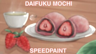 Daifuku Mochi Speedpaint 🍓🌸🍵