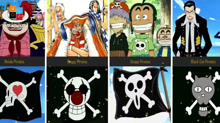Daftar kru Bajak Laut One Piece dan Benderanya | One Piece Pirate Crews and Their Flags !! ohara