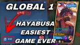 TOP 1 GLOBAL HAYABUSA 6 MINUTES GAMEPLAY | UPDATED BUILD AND EMBLEM