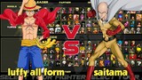 Luffy All Form VS Saitama Jus (Anime War) Full Fight / 1080P HD