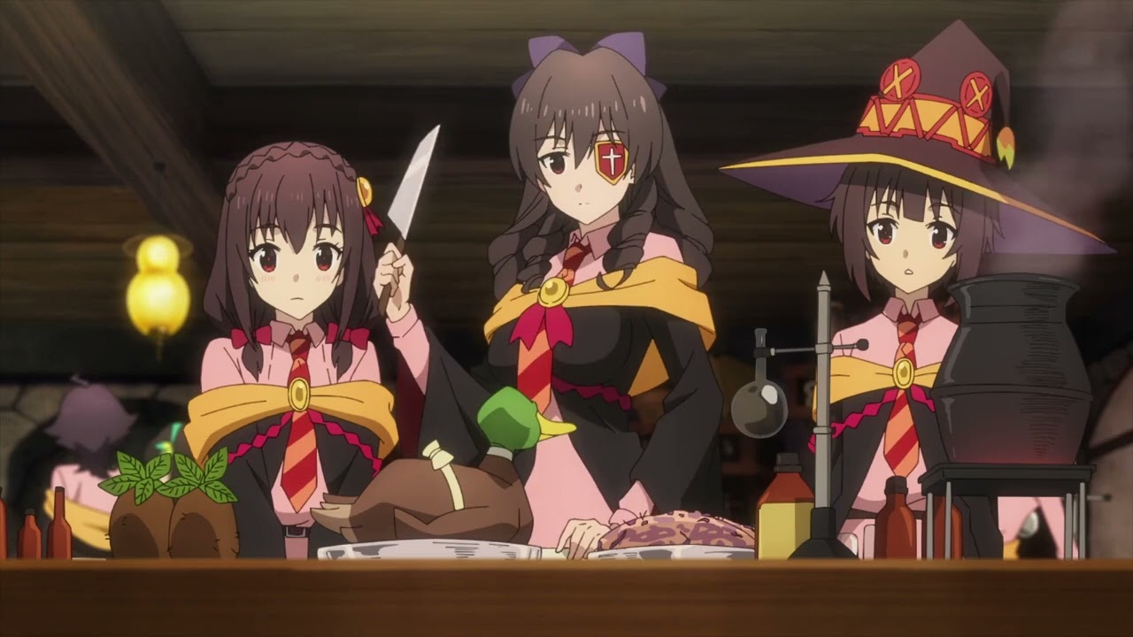 Arue researching Megumin's explosion : Konosuba