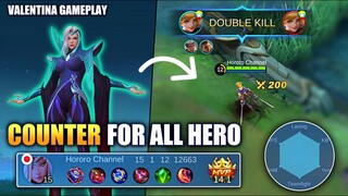 VALENTINA CAN COUNTER ALL HERO! | GAMEPLAY MOBILE LEGENDS