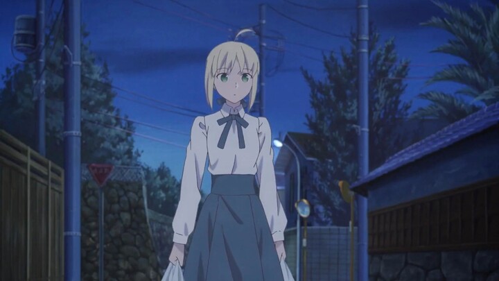 Shirou has someone outside, Saber is hungry after not eating all night, she can't hold it anymore
