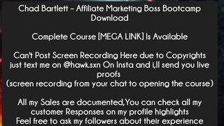 Chad Bartlett – Affiliate Marketing Boss Bootcamp Download Course Download