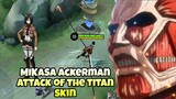MIKASA ACKERMAN ATTACK OF THE TITAN SKIN IN MOBILE LEGENDS