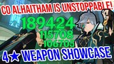 C0 Alhaitham is UNSTOPPABLE! 4★ Weapon Showcase! Genshin Impact