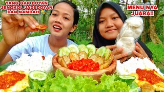 JENGKOL GORENG SAMBAL ULEK MAKAN SEDERHANA DI KEBUN SUASANA ALAM | MUKBANG INDONESIA#lalapan#jengkol