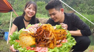 Thơm Thơm Trổ Tài Nướng Mực Khổng Lồ Trên Đá Ngon Tuyệt Liệu Chị Em Có Trầm Trồ | Food Girl