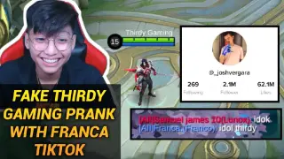 Fake THIRDY GAMING Prank 😂 (pt. 2) with Franca Tiktok