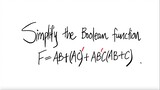 logic: Simplify the Boolean function F=AB+(AC)'+AB'C(AB+C)