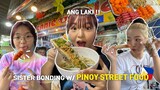 Korean Sisters' Filipino Street Food Trip 🇵🇭 Introducing Street Food to Bunso ! (SA TOTOBITS)