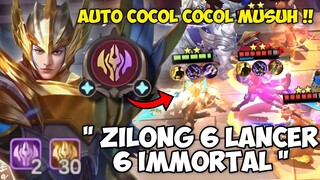 Hyper Zilong  6 immortal 6 Lancer magic chess mobile legends !! Musuh auto dicocol cocol !!