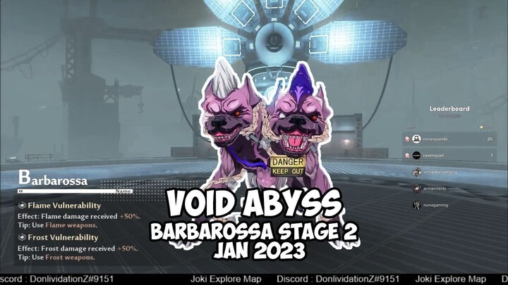 Void Abyss Jan 2023 Stage 2 Barbarossa [ Tower of Fantasy ]