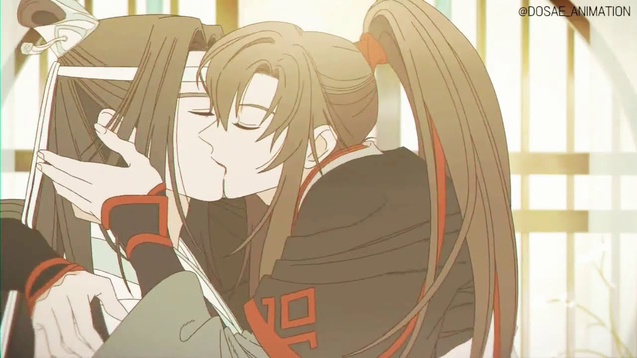 Anime, Mo Dao Zu Shi, Wei Ying, Wei Wuxian, Lan Wangji, Lan Zhan, Kiss, HD  wallpaper