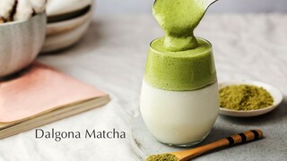 Làm Matcha Bọt Biển Siêu Nhanh, Khuấy Không Mỏi Tay | Dalgona Matcha | ASMR Cooking | Có phụ đề