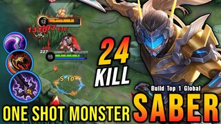 24 Kills!! You Must Try This Build for Saber (AUTOWIN) - Build Top 1 Global Saber ~ MLBB
