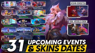 ALL 31 UPCOMING EVENTS AND SKIN RELEASE DATES | KISHIN DENSETSU | SOUL VESSELS | DUCATI 2.0