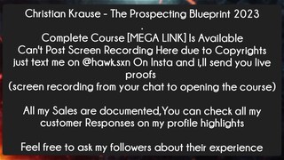 Christian Krause - The Prospecting Blueprint 2023 course download