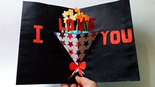 Làm thiệp Valentine 3D hoa nổi rất đẹp và độc đáo