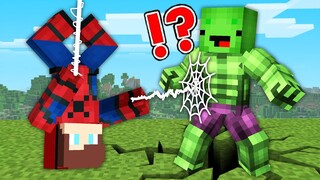 Mikey and JJ Became SUPERHERO Spider Man and Hulk in Minecraft Challenge (Maizen Mizen Mazien)