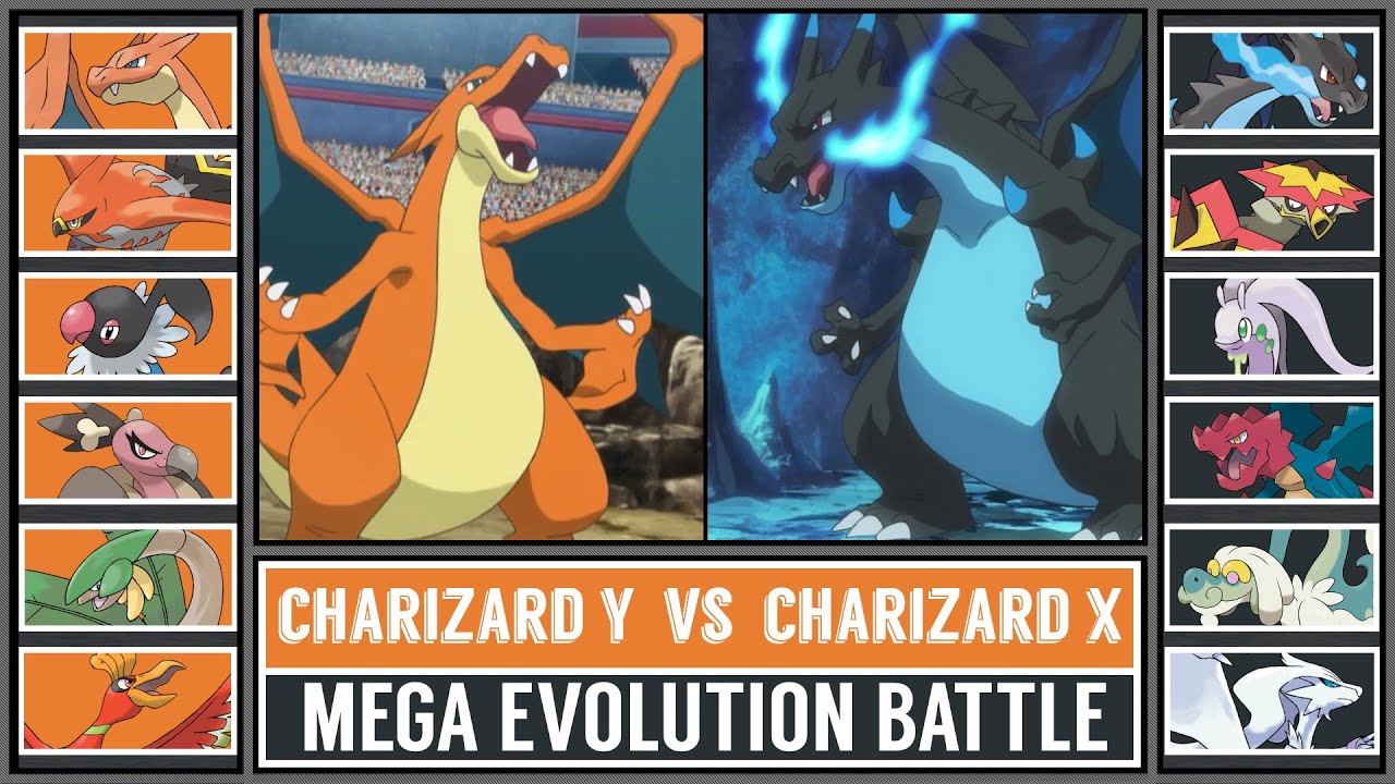 Mega Charizard X vs Mega Charizard Y -Anime- HD AMV 