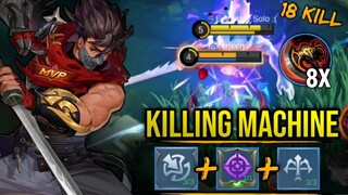 18 Kills!! Deadly Full Dmg Emblem Hayabusa!! Hayabusa Best Build in 2022 ~ Mobile Legends