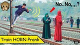prank fake train sound on public
