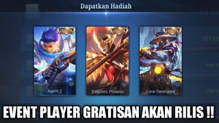 EVENT PLAYER GRATISAN SEGERA HADIR !! BANYAK SKIN COLLECTOR !!