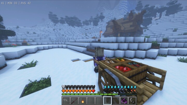 Passing through the snowfield, I came across a house. It was getting late, so I stayed there tempora